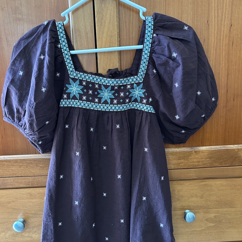 Madewell Purple Puff Sleeve Blouse